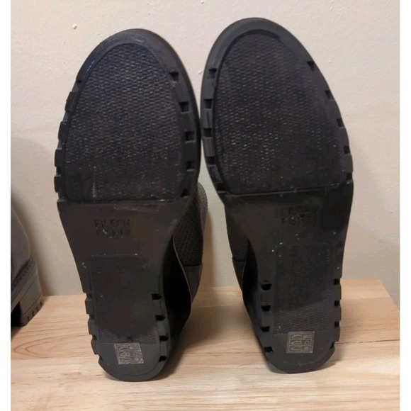 Eileen Fisher 5.5 Boots London Recyled Quill Grey Knit Suede Wedge Ankle Modest - Picture 5 of 8